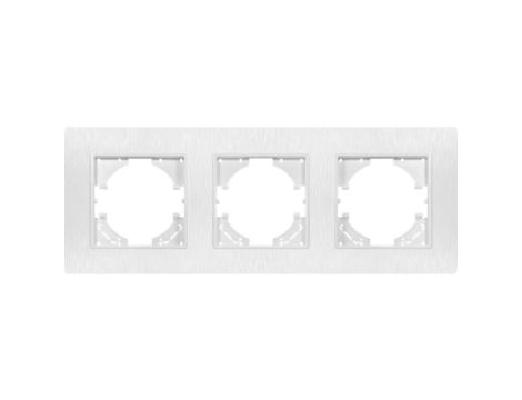 Ramka potrójna MODERN-Q, biały plastik szczotkowany (linia Basic Touch)