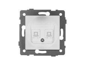 Gniazdo LAN podwójne 2xRJ45 kat.6 MODERN-Q, białe