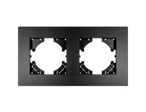 Ramka podwójna MODERN-Q, czarne aluminium gładkie (linia Alu Pure)
