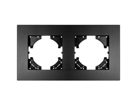 Ramka podwójna MODERN-Q, czarne aluminium gładkie (linia Alu Pure)