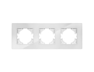 Ramka potrójna MODERN-Q, biały akryl (linia Acrylic Shine)