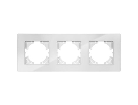 Ramka potrójna MODERN-Q, biały akryl (linia Acrylic Shine)