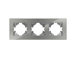 Ramka potrójna MODERN-Q, szary akryl (linia Acrylic Shine)