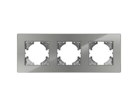 Ramka potrójna MODERN-Q, szary akryl (linia Acrylic Shine)