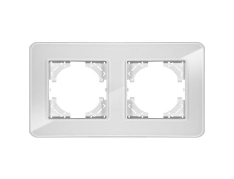 Ramka podwójna MODERN-Q, białe szkło (linia Crystal)