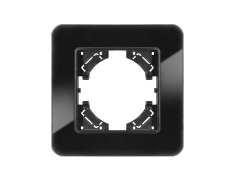 Ramka pojedyncza MODERN-Q, czarne szkło (linia Crystal)