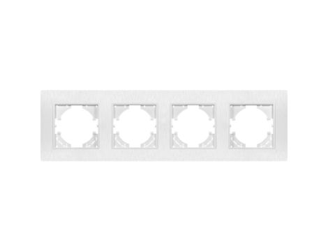 Ramka poczwórna MODERN-Q, biały plastik szczotkowany (linia Basic Touch)