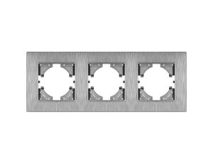 Ramka potrójna MODERN-Q, szary plastik szczotkowany (linia Basic Touch)