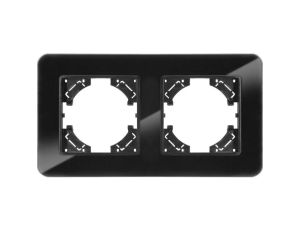 Ramka podwójna MODERN-Q, czarne szkło (linia Crystal)