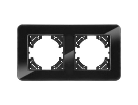 Ramka podwójna MODERN-Q, czarne szkło (linia Crystal)