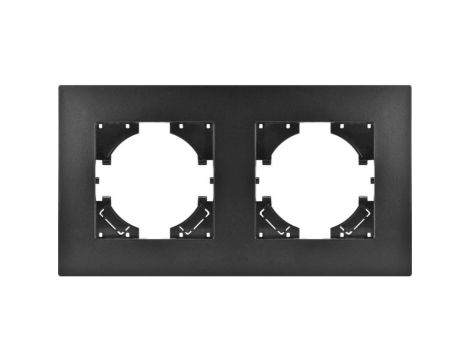 Ramka podwójna MODERN-Q, czarny plastik (linia Basic)