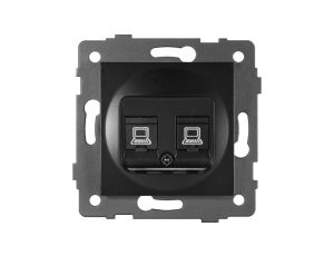 Gniazdo LAN podwójne 2xRJ45 kat.6 MODERN-Q, czarne