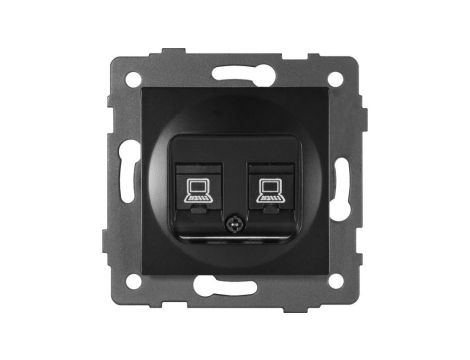 Gniazdo LAN podwójne 2xRJ45 kat.6 MODERN-Q, czarne