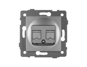 Gniazdo LAN podwójne 2xRJ45 kat.6 MODERN-Q, szare