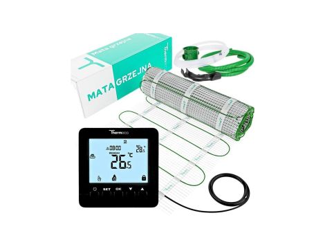 Zestaw mata 120W/m2 1,5m2 + H8 czarny