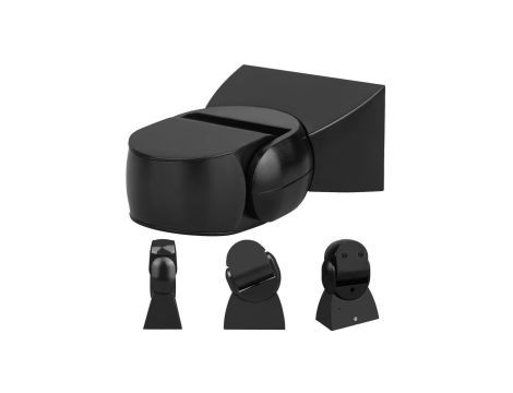 Czujnik ruchu PIR Maclean, na podczerwień, IP65, czarny z czarną przesłoną, zasięg 12m, MCE201 B/B