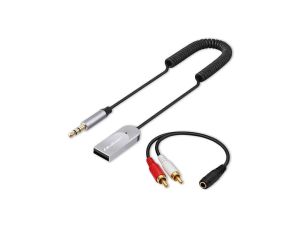 Qoltec Bezprzewodowy adapter odbiornik dźwięku Audio HiFi HomeiCar Bluetooth 6.0 2 x RCA 1 x AUX MiniJack 3.5mm USB Mikrofon