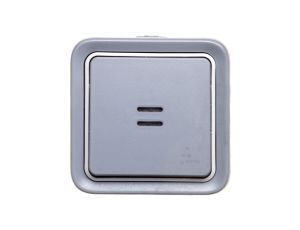 PLEXO55 Przycisk pojedynczy z podświetleniem i puszką n/t szary 069722