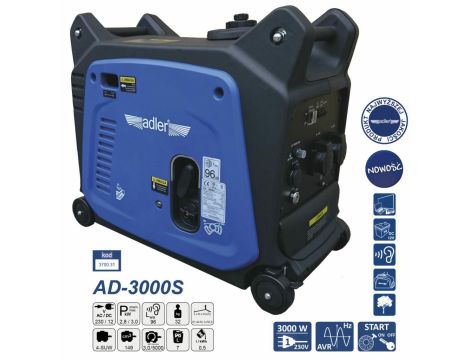 ADLER GENERATOR PRĄDOTWÓRCZY 3KW AD3000S INWENTOROWY......