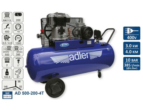 ADLER KOMPRESOR 200l AD500-200-4T