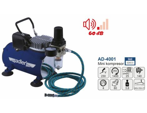 ADLER KOMPRESOR MINI DO AEROGRAFÓW AD-4001