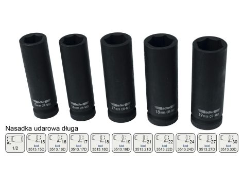 ADLER NASADKA UDAROWA  6K  1/2" 27mm DŁUGA
