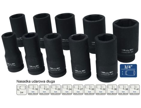 ADLER NASADKA UDAROWA  6K  3/4" 30mm DŁUGA - 2