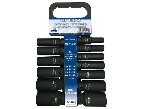 ADLER NASADKI UDAROWE DŁUGIE 13szt.1/2" AD-13DW 10-32mm /WIESZAK