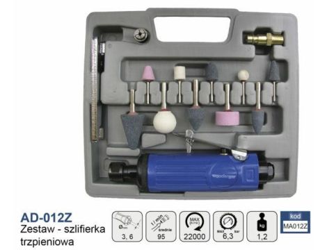 ADLER PNEUMATYCZNA SZLIFIERKA PROSTA+AKC AD012Z