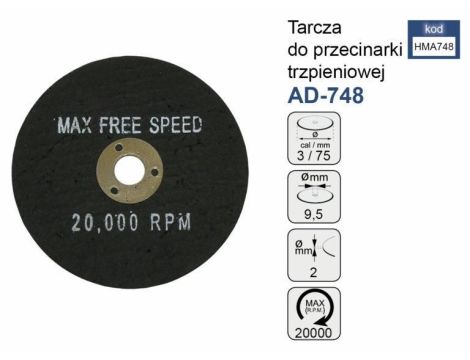 ADLER TARCZA DO CIĘCIA 75/2/9,5 DO MA748 .....
