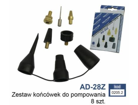 ADLER ZESTAW KOŃCÓWEK DO POMPOWANIA 8szt AD-28Z
