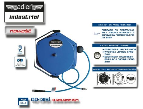 ADLER ZWIJADŁO Z PRZEWODEM PU 13,5x9,5mm x15m  AD-1315i