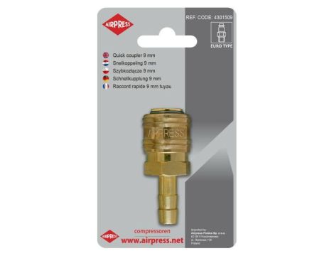 AIRPRESS.SZYBKOZŁĄCZKA NA WĄŻ  9mm