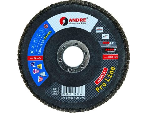 ANDRE ŚCIERNICA LISTKOWA 125mm P120 CYRKONOWA PRO LINE WERSJA I - 2