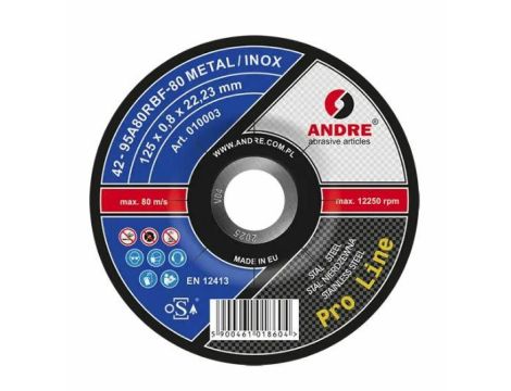 ANDRE TARCZA DO METALU 125 x 0,8mm METAL/INOX PRO LINE 95A80RBF