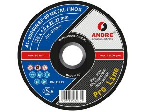 ANDRE TARCZA DO METALU 125 x 1,0mm METAL/INOX PRO LINE 95A60RBF