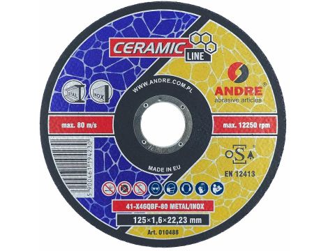 ANDRE TARCZA DO METALU 125 x 1,6mm METAL/INOX CERAMIC LINE X46QBF