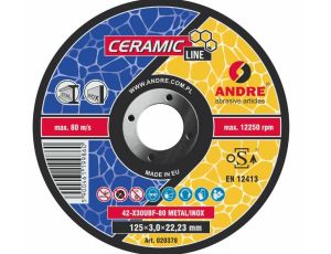 ANDRE TARCZA DO METALU 125 x 3,0mm METAL/INOX CERAMIC LINE X30UBF