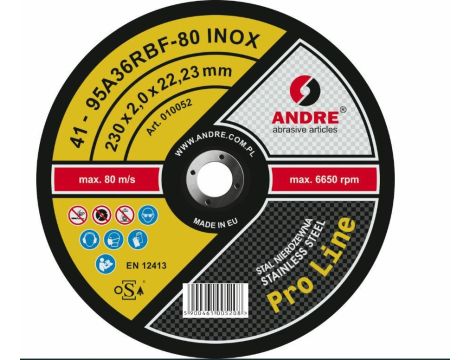 ANDRE TARCZA DO METALU 230 x 2,0mm INOX PRO LINE 95A36RBF
