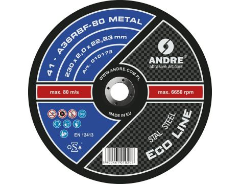 ANDRE TARCZA DO METALU 230 x 2,0mm METAL ECO LINE