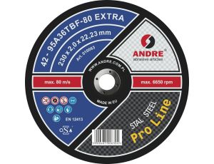 ANDRE TARCZA DO METALU 230 x 2,0mm METAL ODGIĘTA PRO LINE