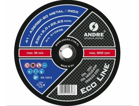 ANDRE TARCZA DO METALU 230 x 2,0mm METAL/INOX ECO LINE A36RBF