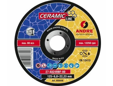 ANDRE TARCZA DO SZLIFOWANIA METALU 125 x 6,0mm CERAMIC LINE XA24RBF