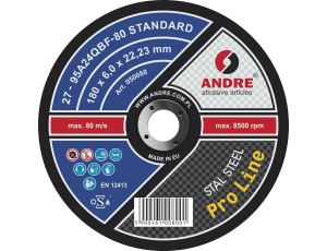 ANDRE TARCZA DO SZLIFOWANIA METALU 180 x 6,0mm STANDARD PRO LINE 95A24QBF