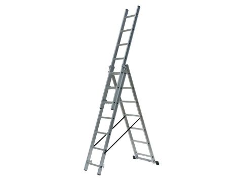 AWTOOLS DRABINA ALUMINIOWA  3x 9 STOPNI 150KG ADAPATACJA NA SCHODY - 3