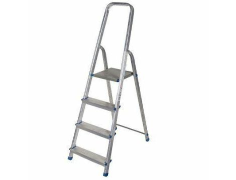 AWTOOLS DRABINA ALUMINIOWA 150kg 4 STOPNIE WOLNOSTOJĄCA