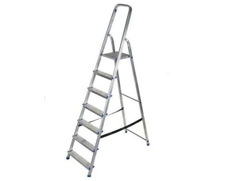 AWTOOLS DRABINA ALUMINIOWA 150kg 7 STOPNI WOLNOSTOJĄCA