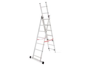 AWTOOLS DRABINA ALUMINIOWA BASIC  3x6 STOPNI 150kg - image 2
