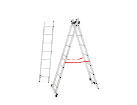 AWTOOLS DRABINA ALUMINIOWA BASIC  3x6 STOPNI 150kg - 5