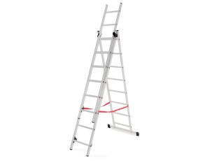 AWTOOLS DRABINA ALUMINIOWA BASIC  3x8 STOPNI 150kg